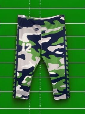 Women’s Seahawks Camo Athletic Leggings - Green/Blue
